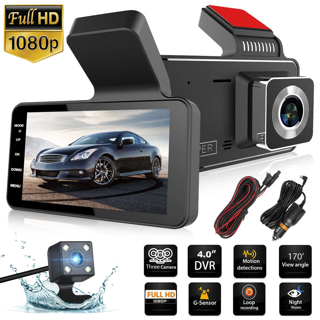 Dual Lens Car  Dash Cam Video Recorder G-Sensor 1080P Front And Rear Camera