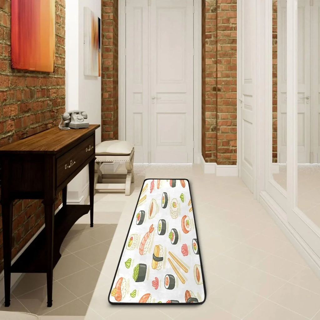 Japanese Sushi Runner Rug - 24"x72" Ultra Soft Non-Slip Floor Mat Washable Area Rugs for Kitchen Bathroom Entry Home Decor Gifts