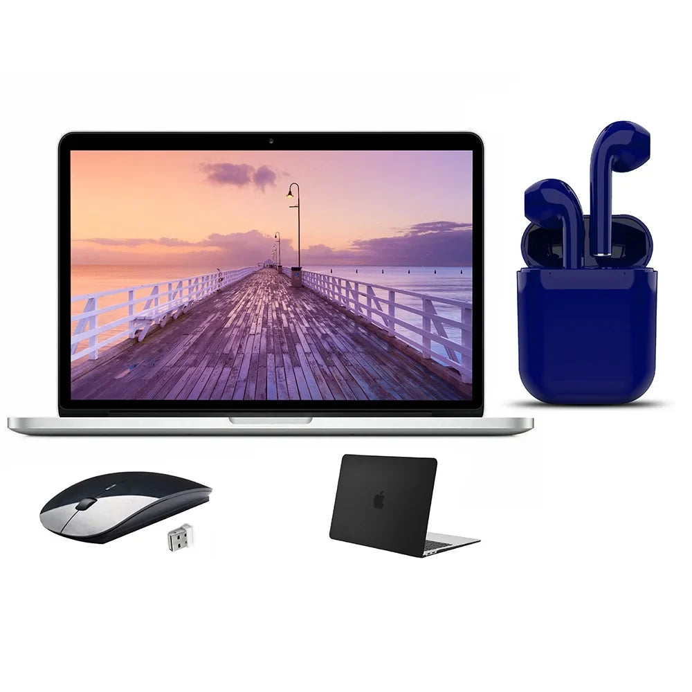 Restored Apple MacBook Pro 13.3-inch Intel Core i5 4GB  Mac  1TB  Bundle: Wireless Mouse, Black Case, Bluetooth/Wireless Airbuds By Certified 2 Day Express (Refurbished)