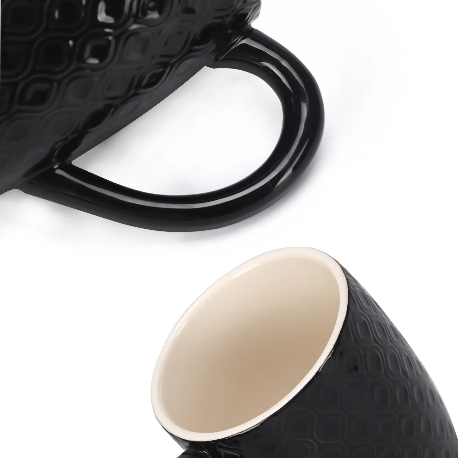6 Pack Coffee Mug Set, Coffee Cup for Water, Coffee, Black, Milk, Ceramic, 11.95 Floz