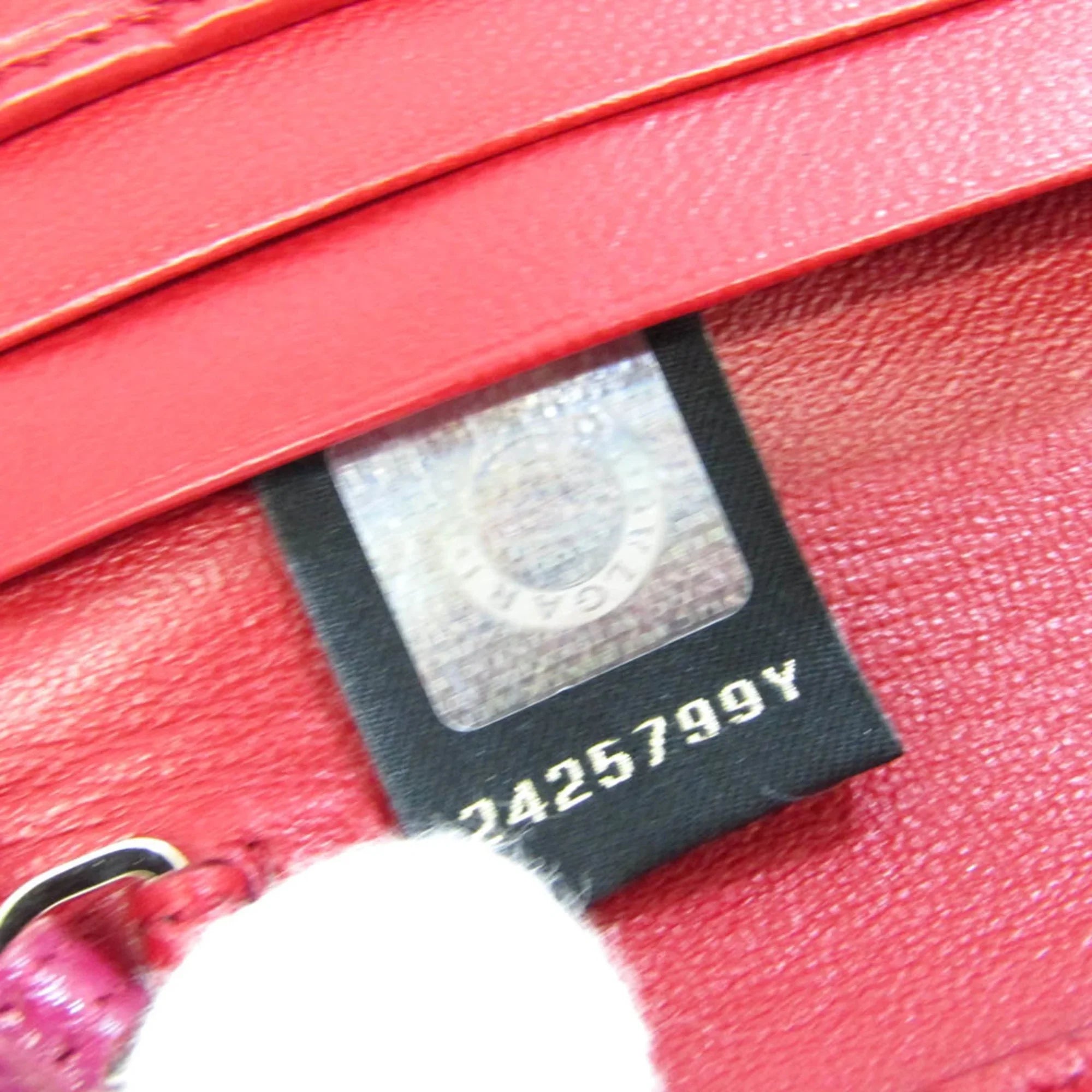 Pre-Owned Bvlgari Bvlgari Bvlgari 281715 Women's Leather Phone Wallet Purple,Red Color (Good)