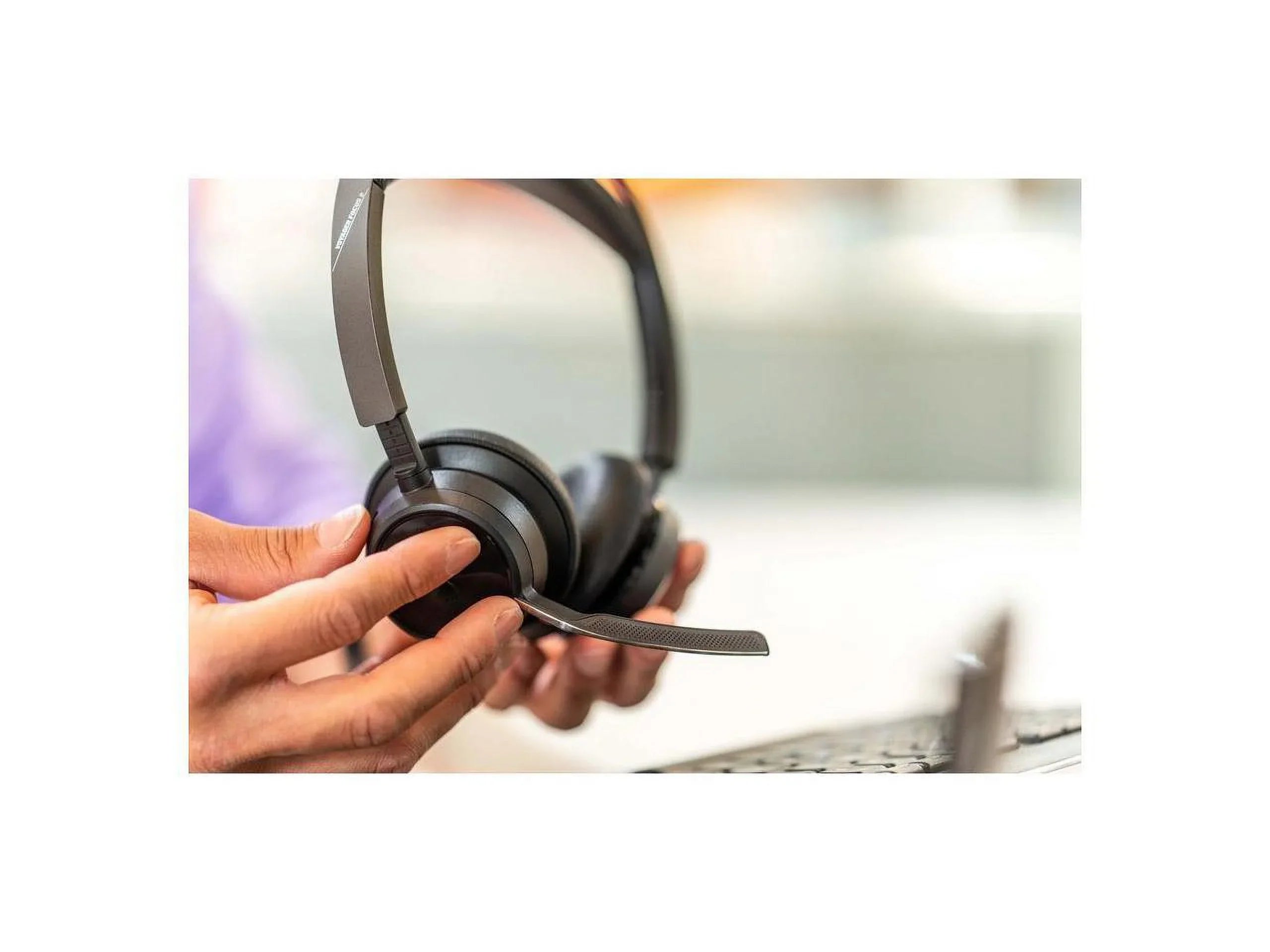 Poly Voyager Focus 2 -A Bluetooth Stereo Headset - Siri, Google Assistant - Stereo -  Type A - Wired/Wireless - Bluetooth - 298.6 ft - 20 Hz - 20 kHz - On-ear, Over-the-head - Binaural - Supr...
