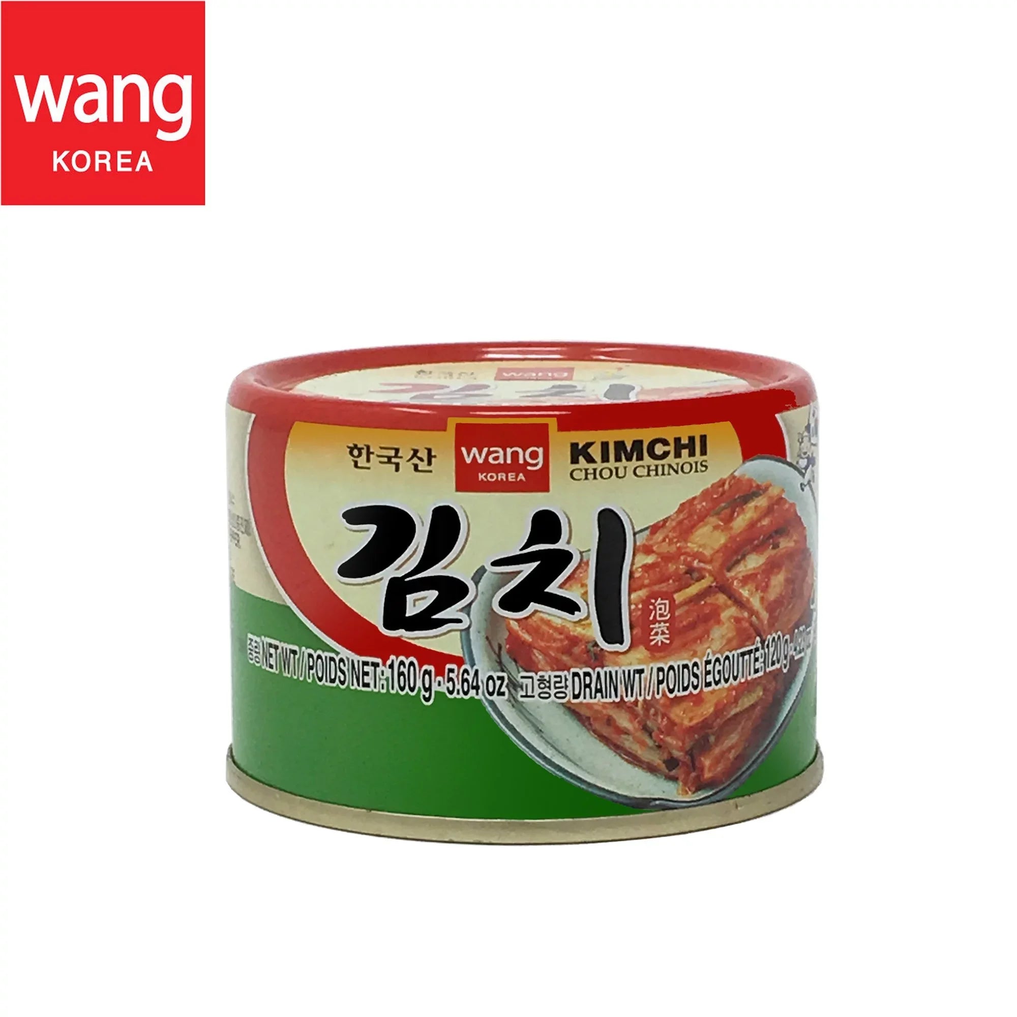 Korean Canned Kimchi, Original Authentic Tasteful Can Napa Cabbage Kim Chi Condiment, Vegan Gluten Free [No Preservatives] - 5.64 oz (3 Cans)