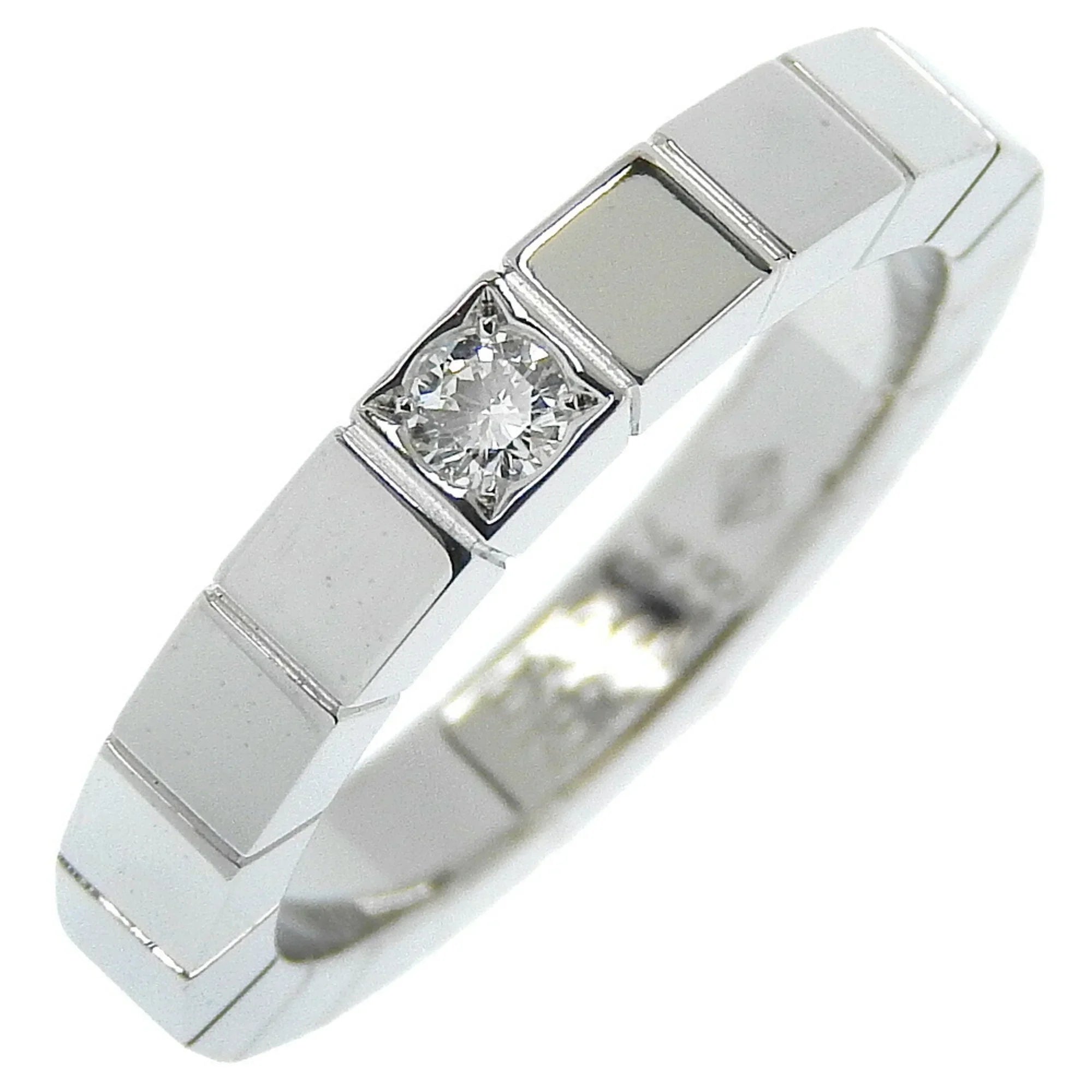 Pre-Owned Cartier  Lanieres Ring 1P Diamond K18 White Gold x Approx. 5.8g Women's I220823087 (Good)