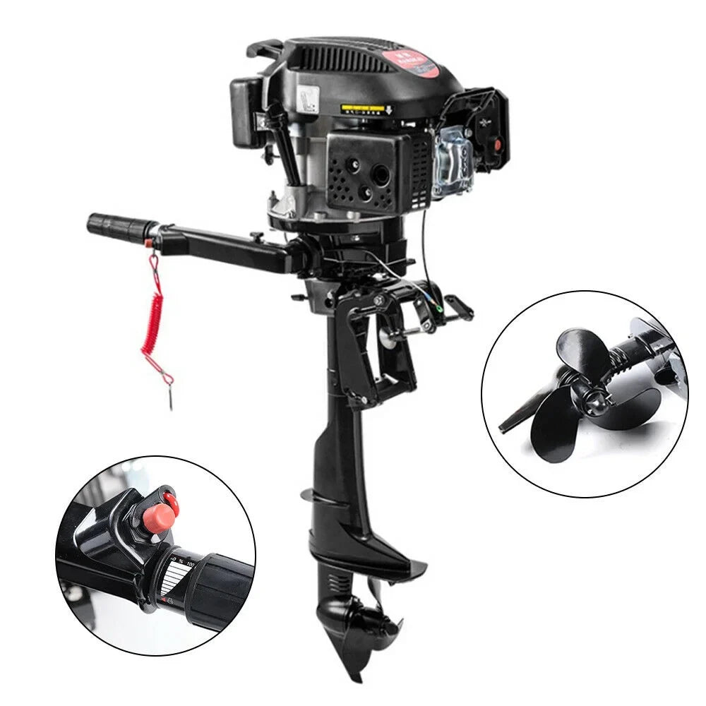 6  4-Stroke Heavy Duty Outboard Motor Fishing Boat Engine Air Cooling System