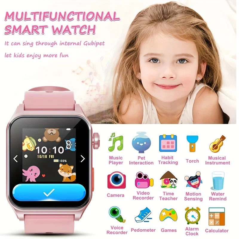 Mingwear 1.4-Inch Kids Smartwatch with Sports Tracking, Alarm Clock, Little Life Helper, Multi-Life Reminder, Kids Smartwatch (Black)