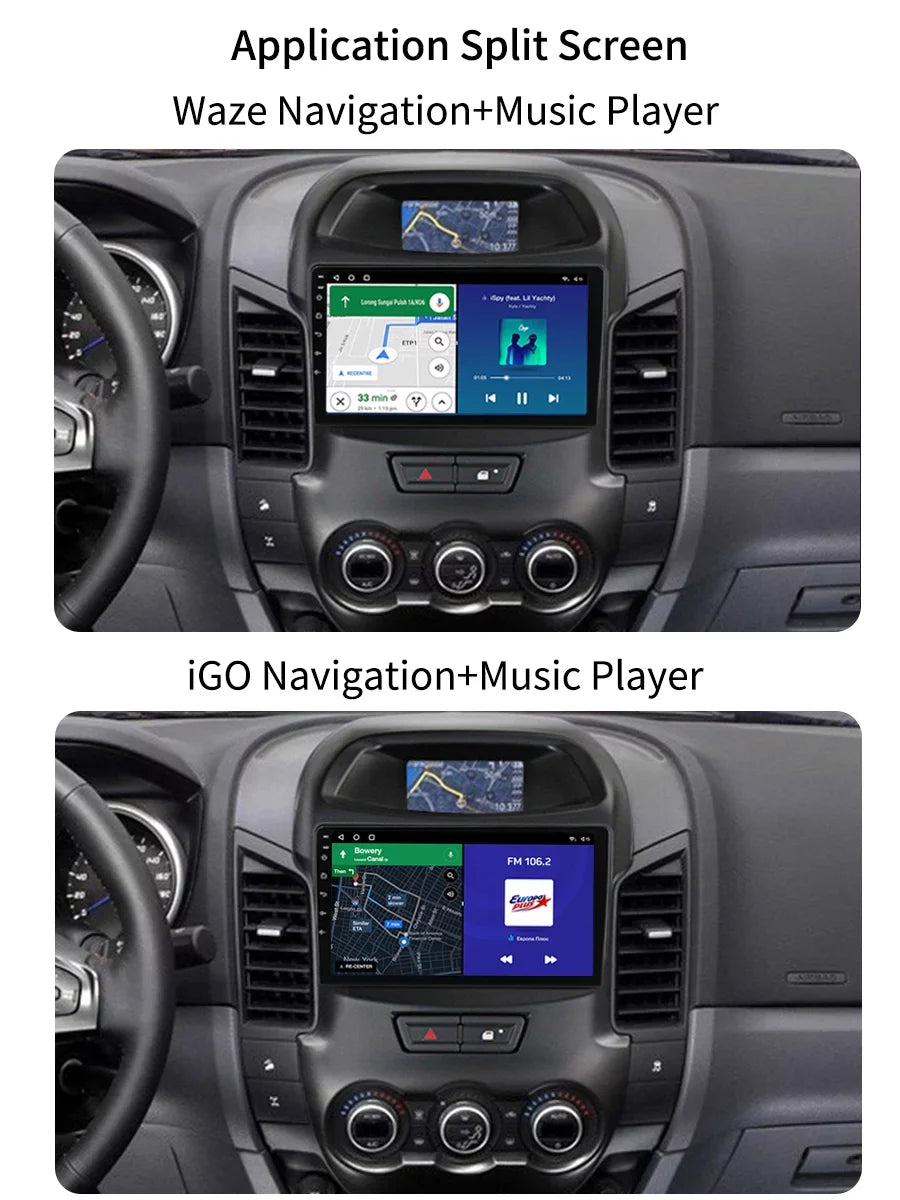 9 inch Carplay Car Radio Stereo For Ford Ranger 2011 - 2016  Navi Android Screen Multimedia Player Android Auto With Bluetooth