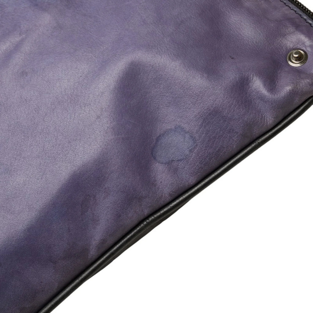 Pre-Owned Berluti Second Bag Clutch Gray Purple Leather Men's (Good)