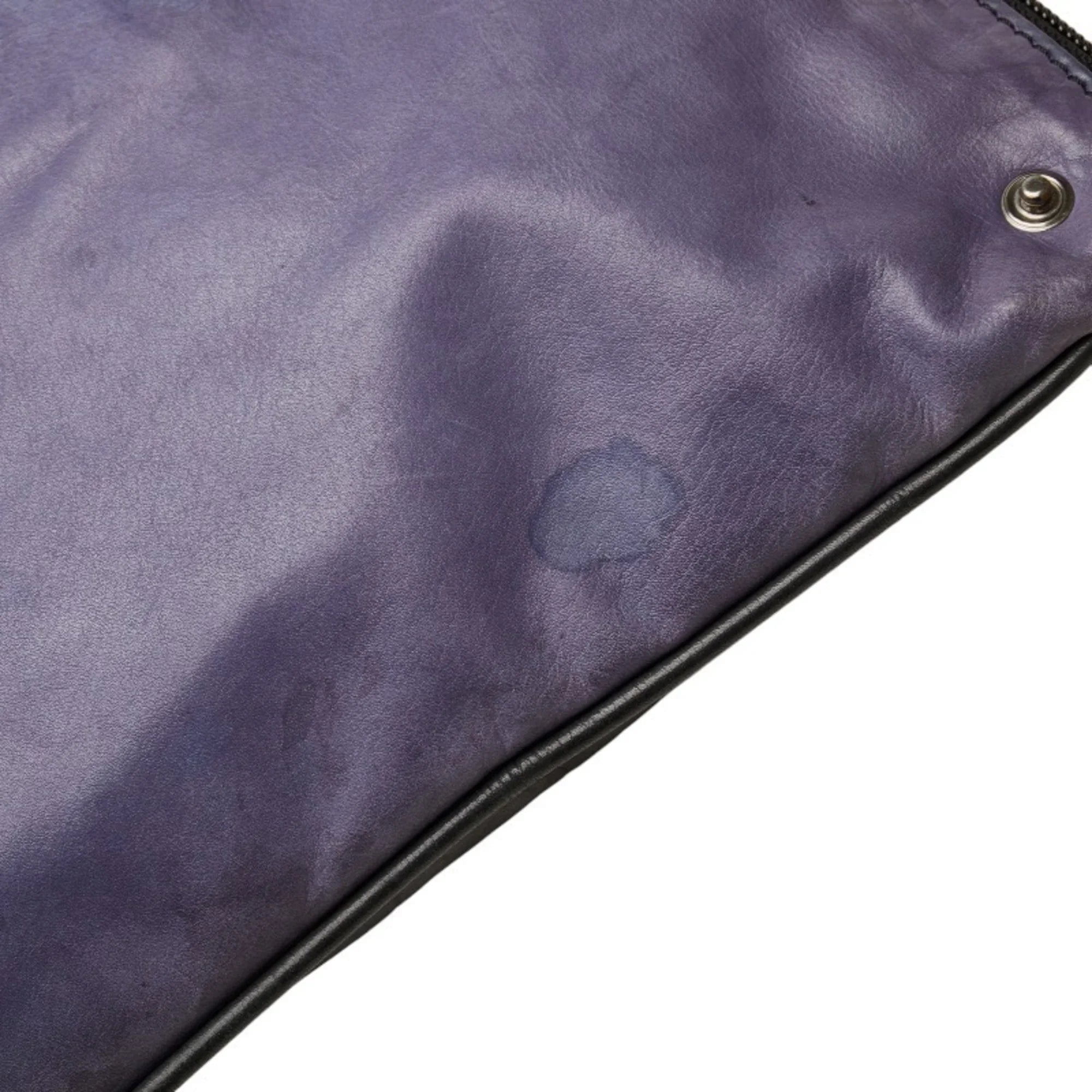 Pre-Owned Berluti Second Bag Clutch Gray Purple Leather Men's (Good)