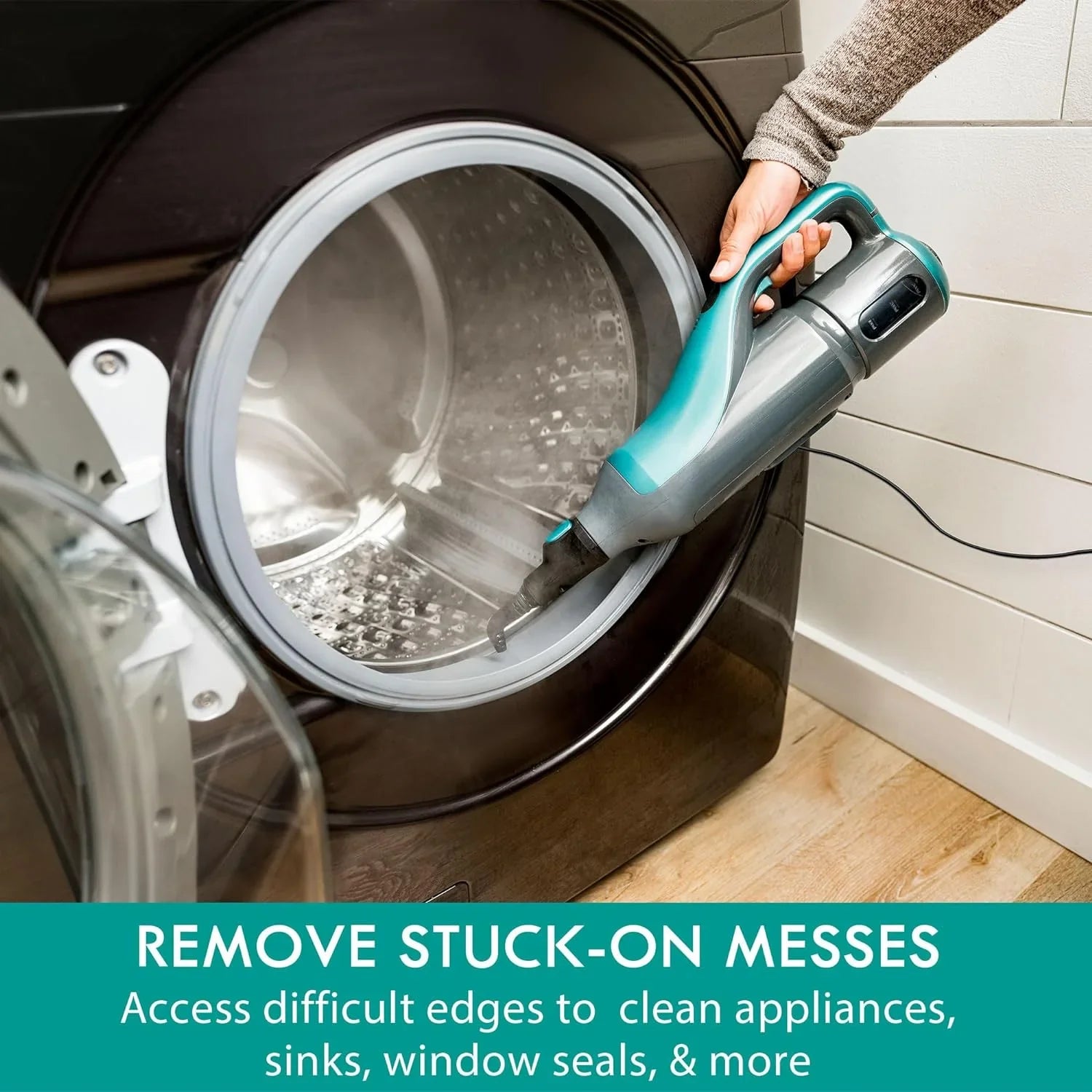 Kenmore SM2050 2-in-1 Steam Mop Hard Floor Cleaner with 2 Modes & 2pcs Washable Pads for Carpets, Rugs and Upholstery, Green