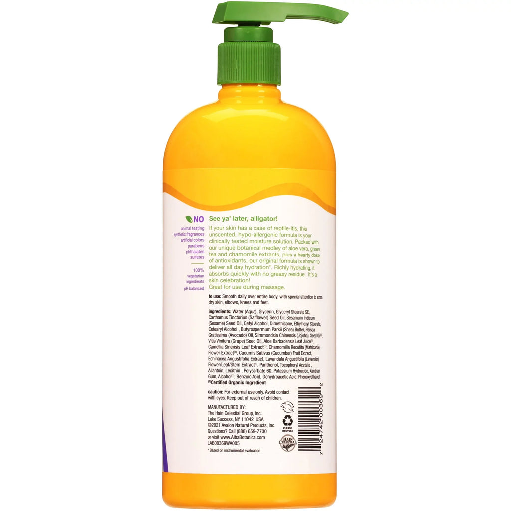 Alba Botanica Very Emollient Body Lotion, Unscented Original, 32 Oz