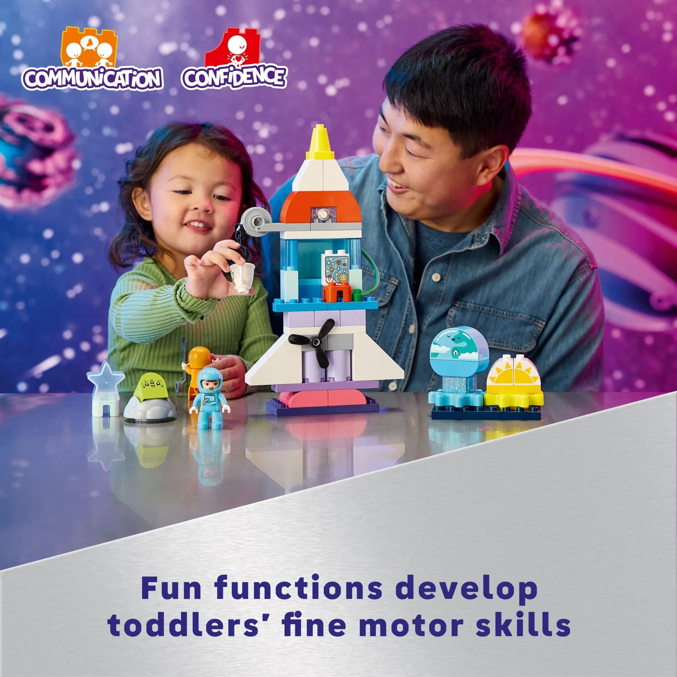 3 in 1 Space Shuttle Adventure Rocket Ship Building Set, Kids Educational Space Discovery Toy for 3-Year-Olds and Up, Develops Preschool Kids’ Learning and Fine Motor Skills, 10422