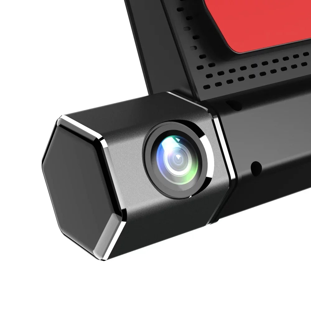 Walmeck 3 Cameras Dash Cam 4in Clear Car Rearview Mirror Car Video Recording Car Recorder Auto Safety Driving Recorder