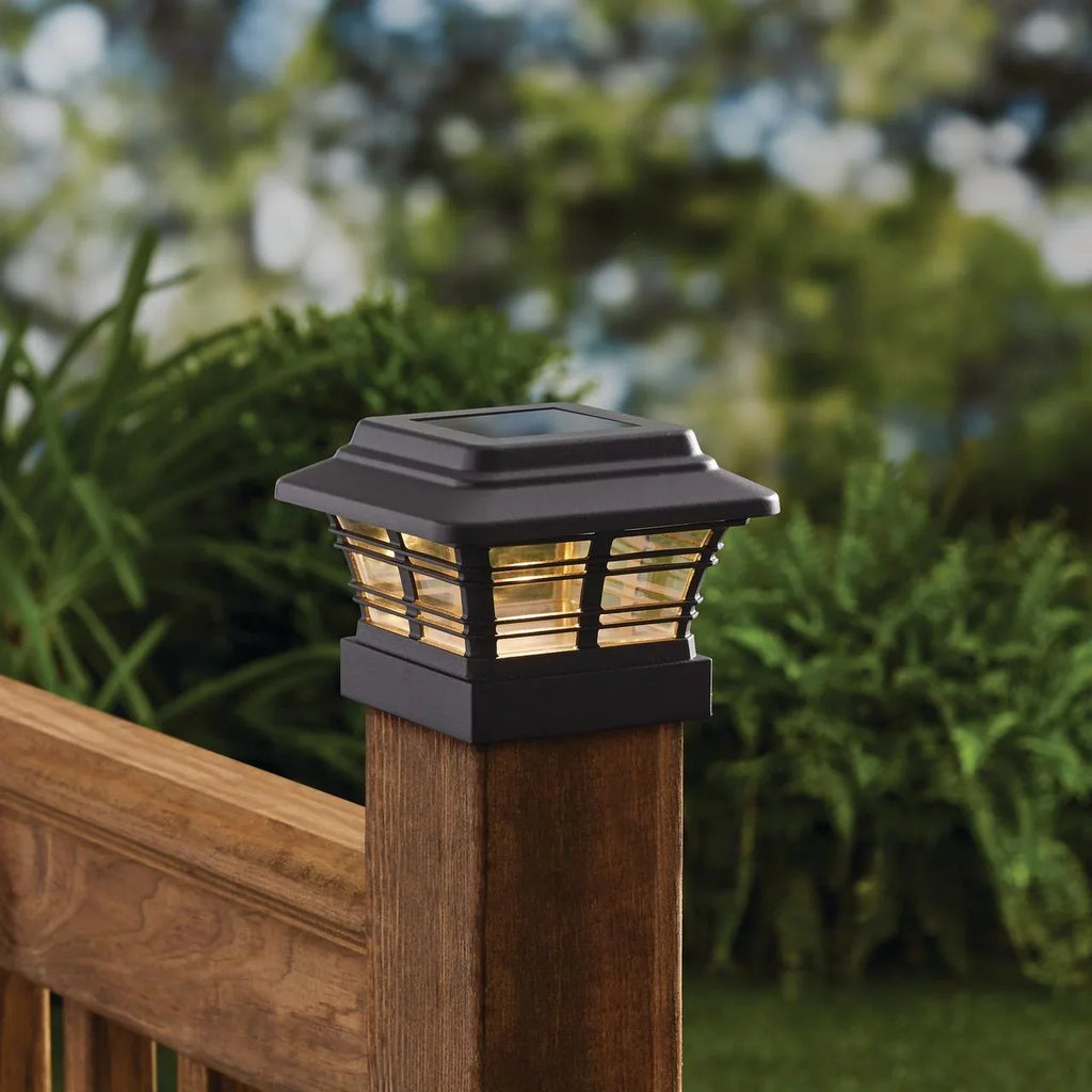 Better Homes & Gardens Solar Powered 4'' x 4'' Post Light,  Light (4-Pack)
