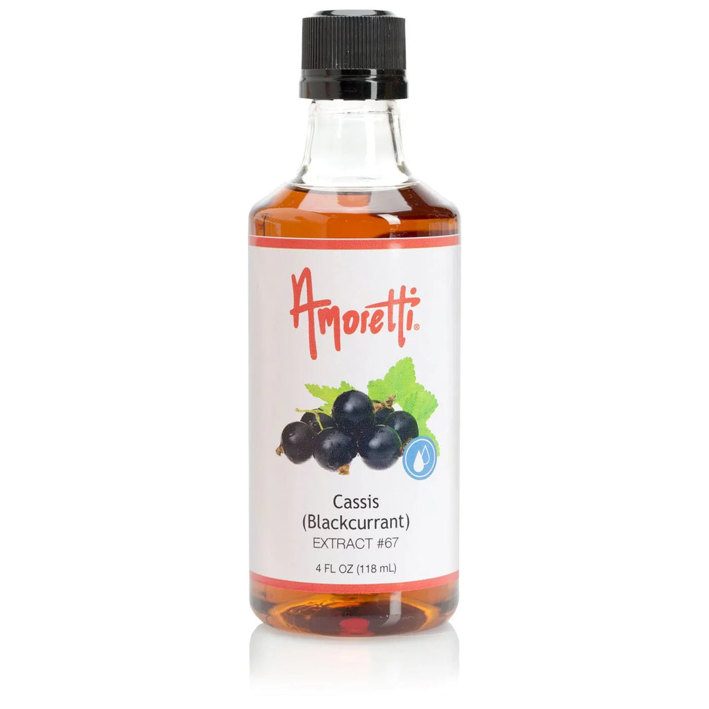 Amoretti - Cassis (Blackcurrant) Extract Water Soluble 4 oz - Highly Concentrated & Perfect For Pastry, Savory, Brewing, and more, Preservative Free, Vegan, Kosher Pareve, Keto Friendly