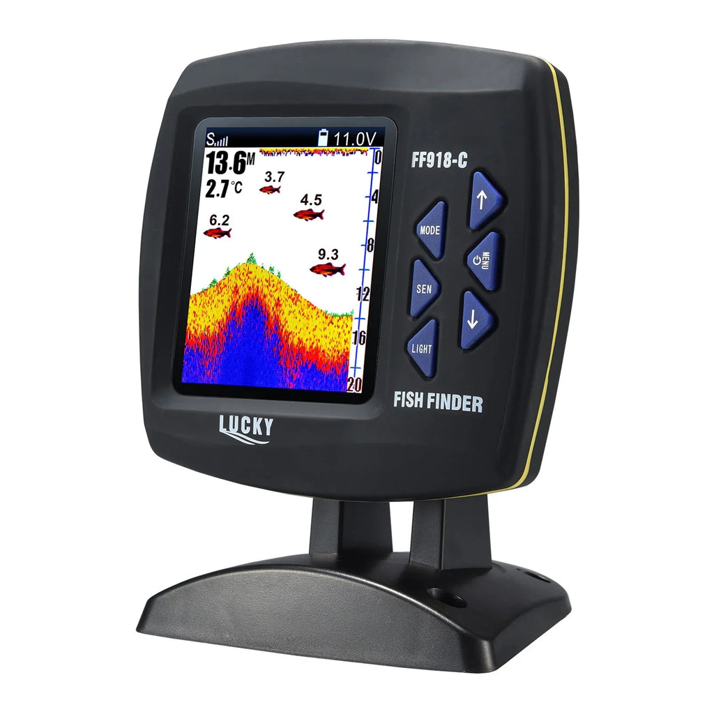 Tomshoo Fish Finder Wired Transducer Sensor Fishfinder 45 Degrees Underwater Fishing Portable Fish Finder Waterproof Underwater Monitor  Fish Locator Boat Fishfinder Fish Detector