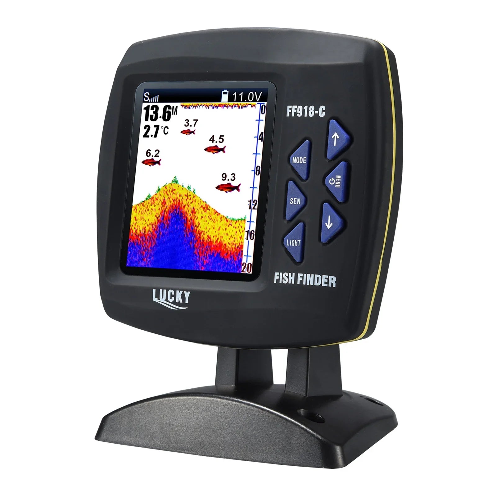 Tomshoo Fish Finder Wired Transducer Sensor Fishfinder 45 Degrees Underwater Fishing Portable Fish Finder Waterproof Underwater Monitor  Fish Locator Boat Fishfinder Fish Detector