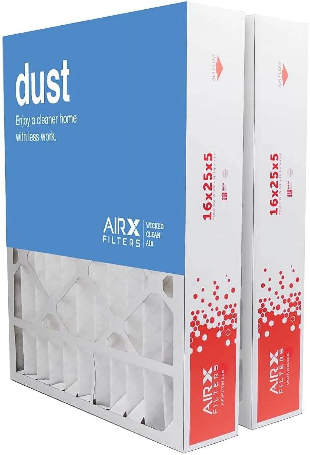 16X25x5  8   Furnace Air Filter Replacement For X0583 X6670 X6672, Dust 2-Pack, Made In The
