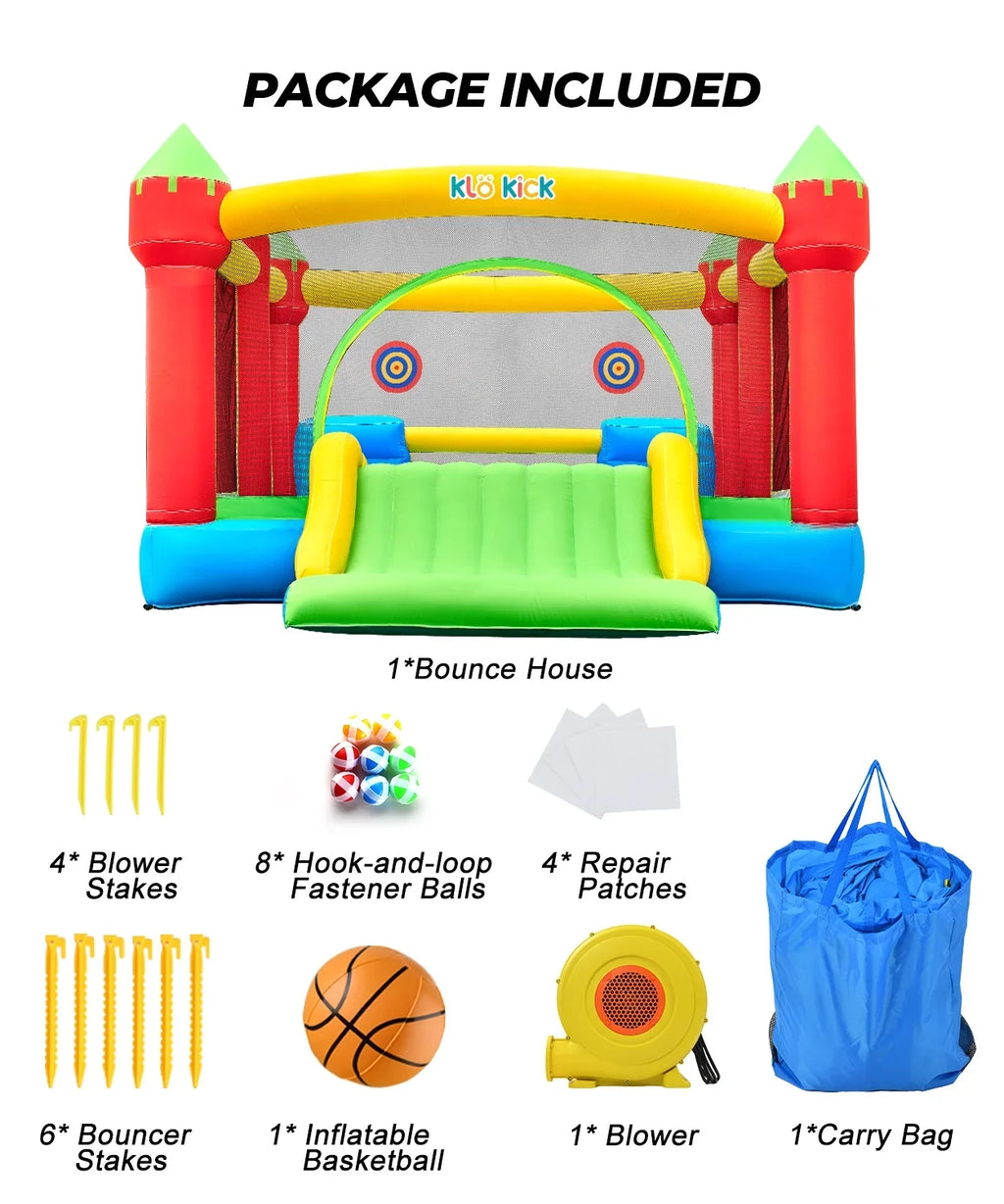 15'x 12' Large Bounce House 840D Oxford Inflatable Bouncers for 6 Kids with Blower & Slide for 3-10 Years, Child, Adult, Infant, Teen, Tween
