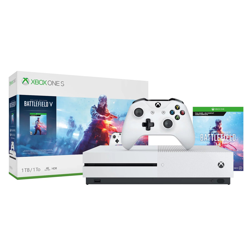 Microsoft Xbox One S 1TB Battlefield V Bundle, White, 234-00679