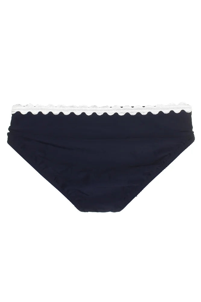 Shoshanna Womens Hipster Scalloped Swim Bottom Separates Navy