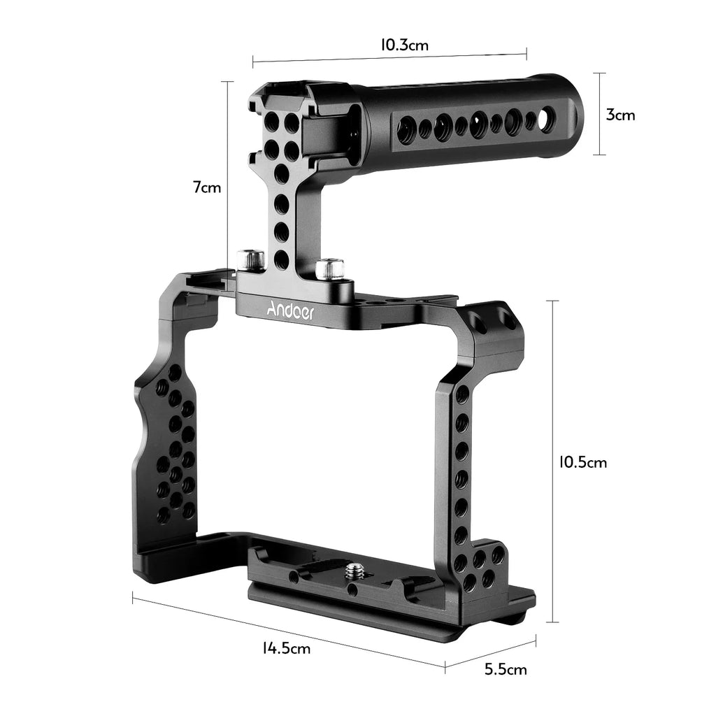 7299 Aluminum Alloy Cage Kit with Video Rig Handle Grip Replacement for Sony A7R / A7 / A7III