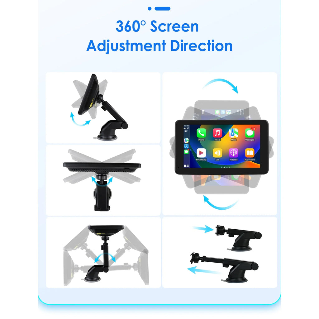 Navigation Apple Carplay   Car Radio Stereo Head Unit 7" Touchscreen 360° Adjustable Portable Mirror Link Android Auto Monitor Player