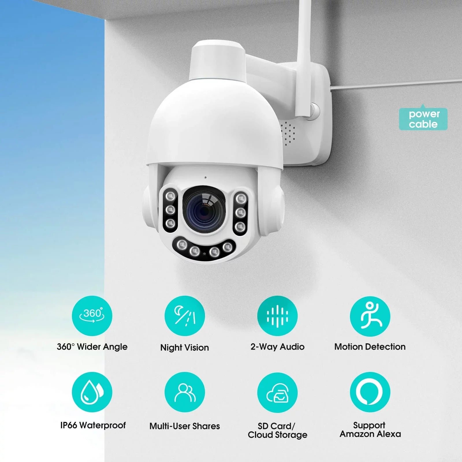Netvue Outdoor Security Camera, 2K 3MP Home Surveillance Camera,  Security Camera with Wifi Connection