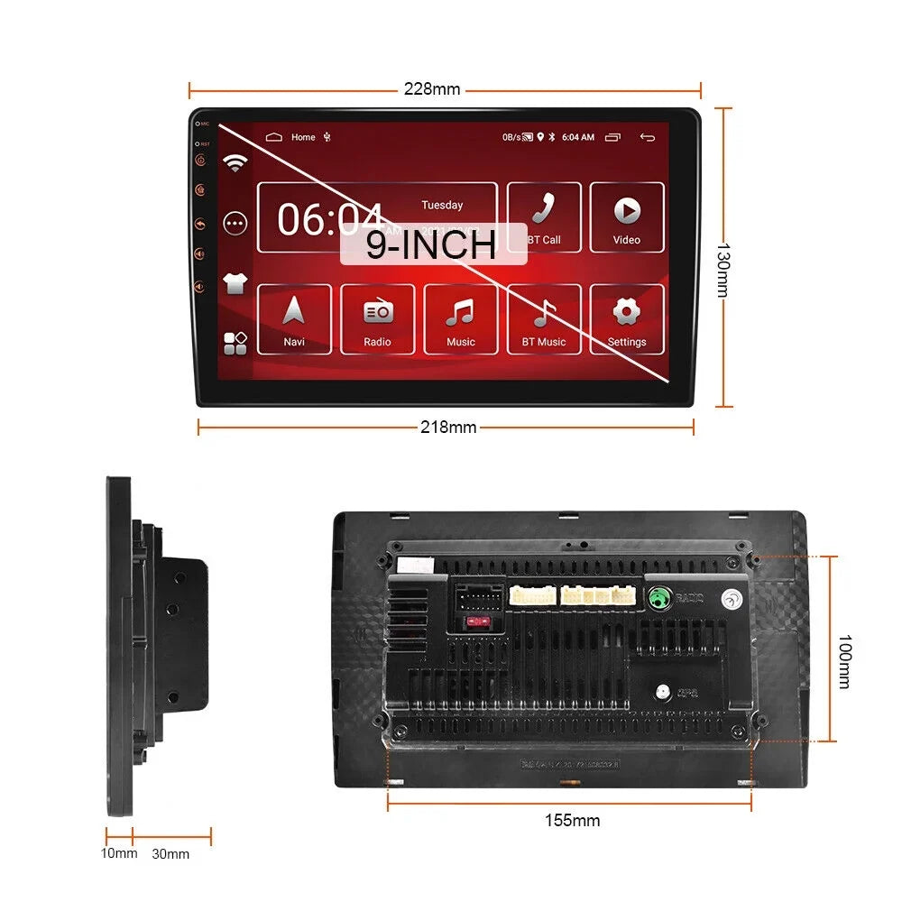 9" Android Car Stereo  / Radio  Navigation 4+32G Universal Double Din 1280X720  Screen Wireless Apple Carplay Android Auto in-Dash Head Unit Multimedia Player,Weather,Play Store,YouTube