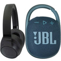 Tune 760NC Headphones Black with  Clip 4 Portable Speaker Blue