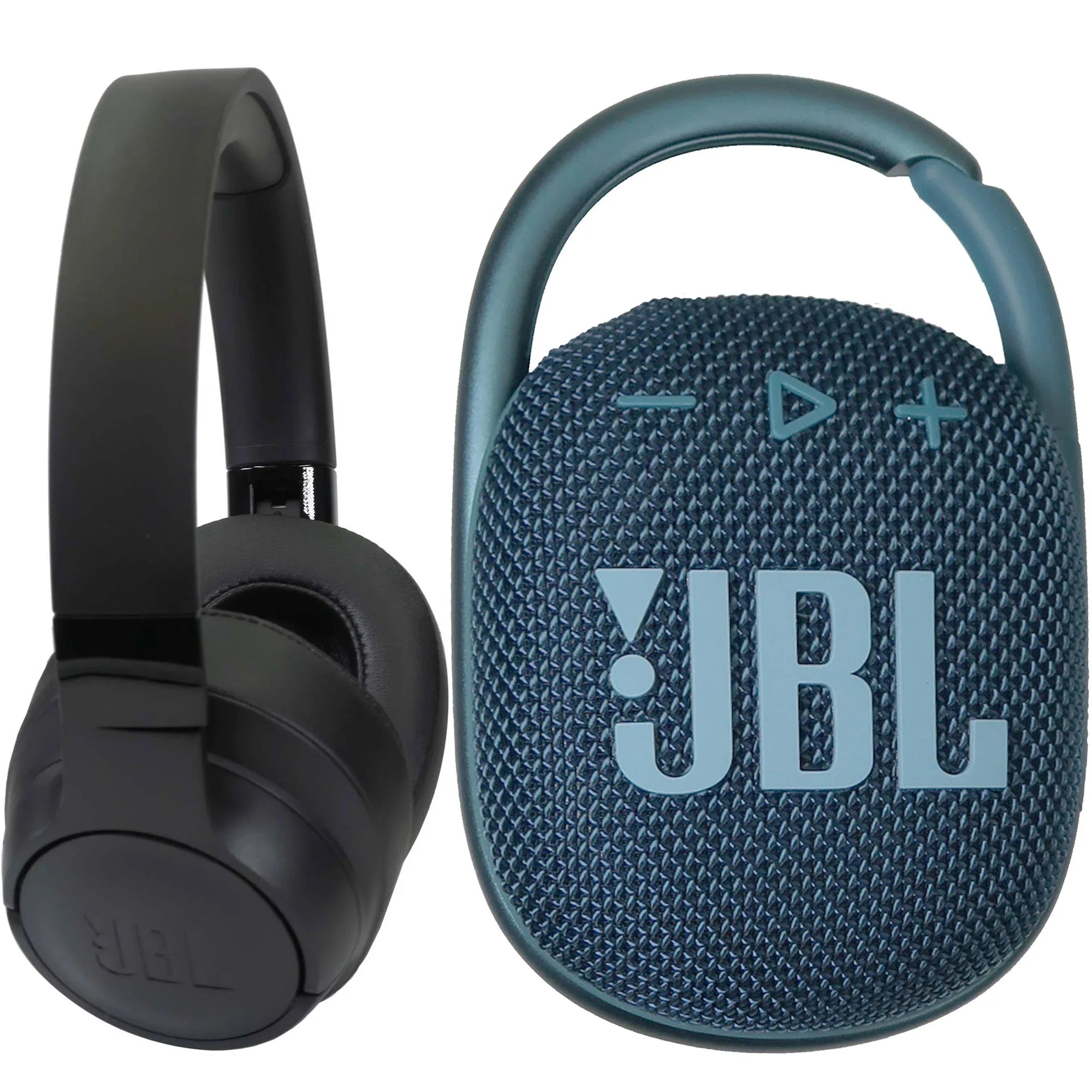 Tune 760NC Headphones Black with  Clip 4 Portable Speaker Blue