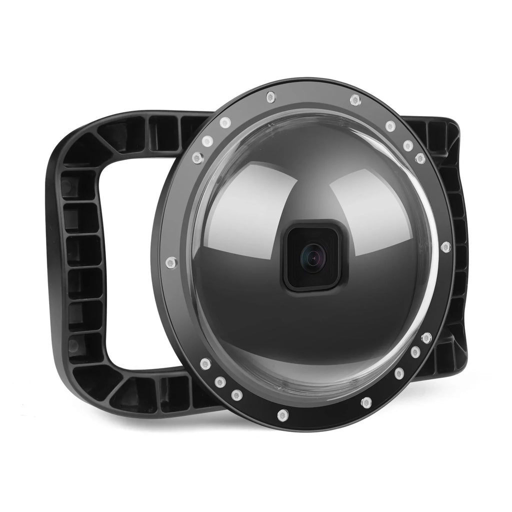 XTGP559 Camera Dual Handle Dome Port Waterproof Case Camera Protective Case 45m Waterproof 180° Wide Angle Replacement for   9 Black