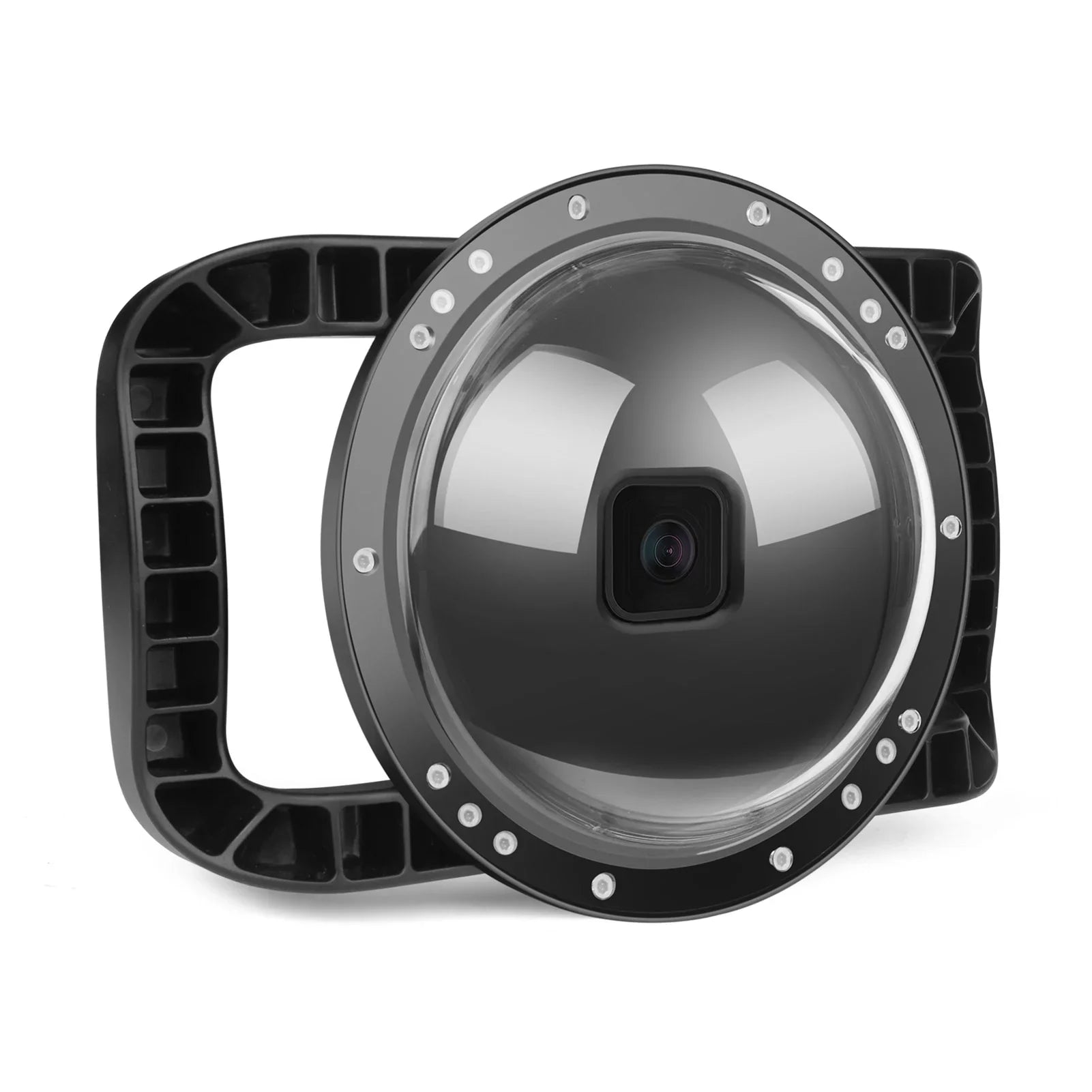 XTGP559 Camera Dual Handle Dome Port Waterproof Case Camera Protective Case 45m Waterproof 180° Wide Angle Replacement for   9 Black