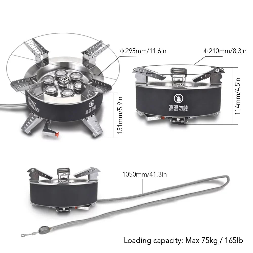 18000W High-power Camping Stove, Foldable Backpacking Stove for Hiking