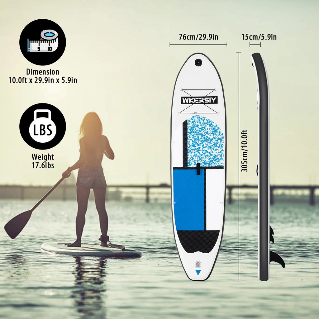 Inflatable Stand Up Paddle Board Non-Slip  for All Skill Levels Surf Board with Air Pump Carry Bag Leash Standing Boat for Youth & Adult