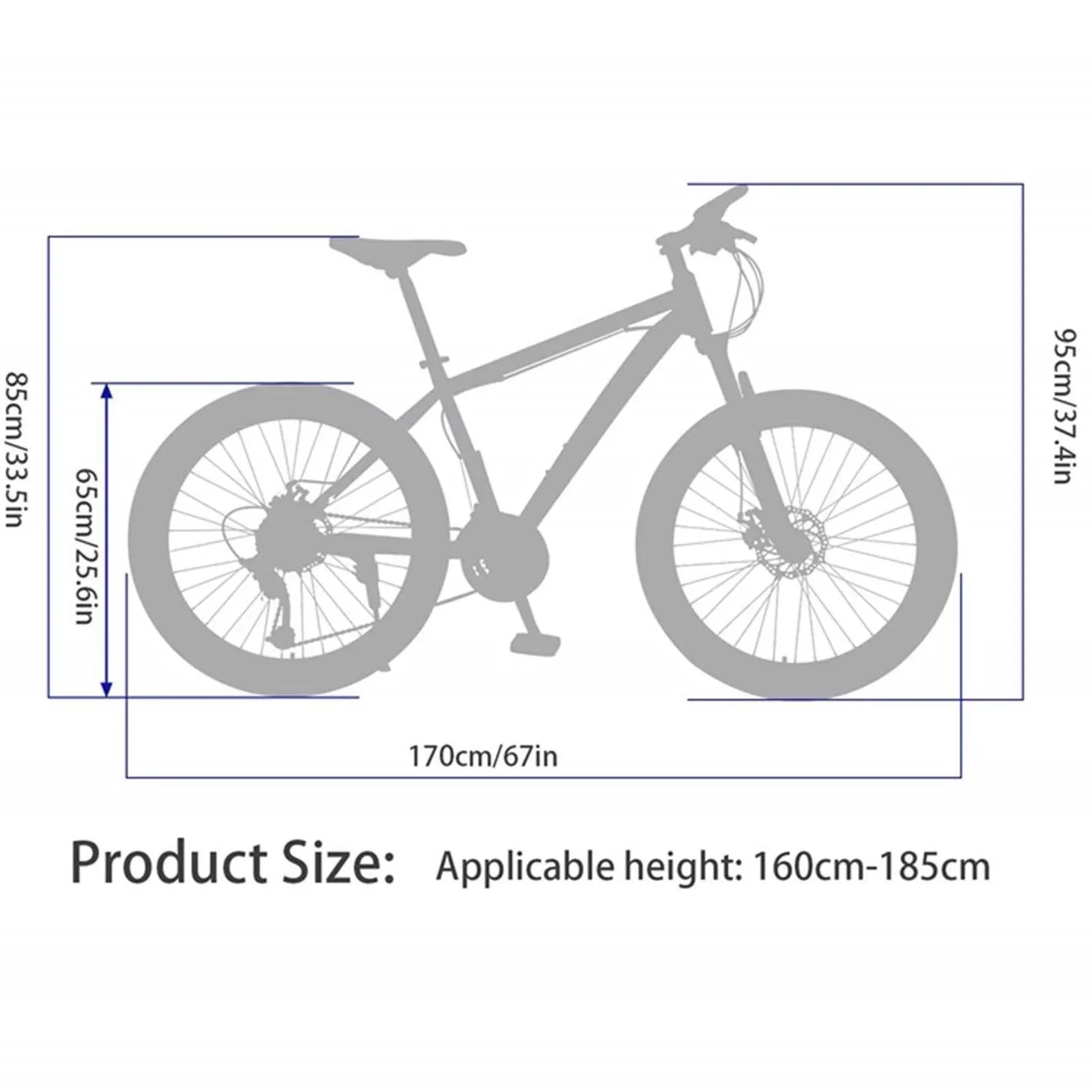 Dinling Mountain Bike, 26-inch wheel, 21 speeds Hybrid Road Bicycle, Black-White