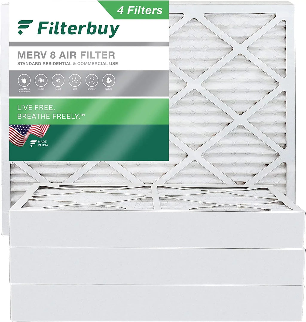 Filterbuy 20x23x4  8 Pleated   Furnace Air Filters (4-Pack)