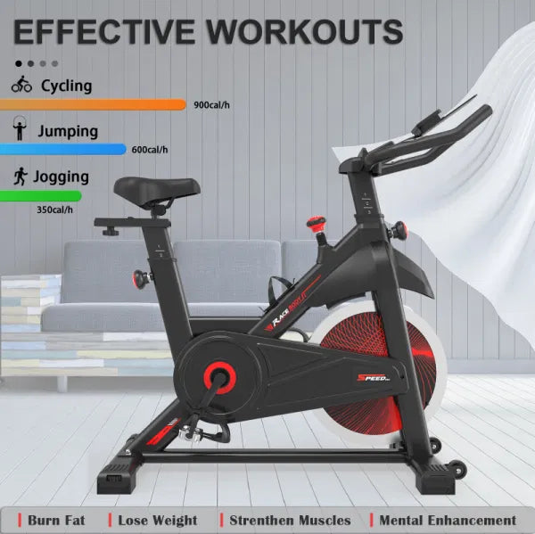 Cycling Exercise Bike Stationary, Home Gym Workout Fitness Bike with Comfortable