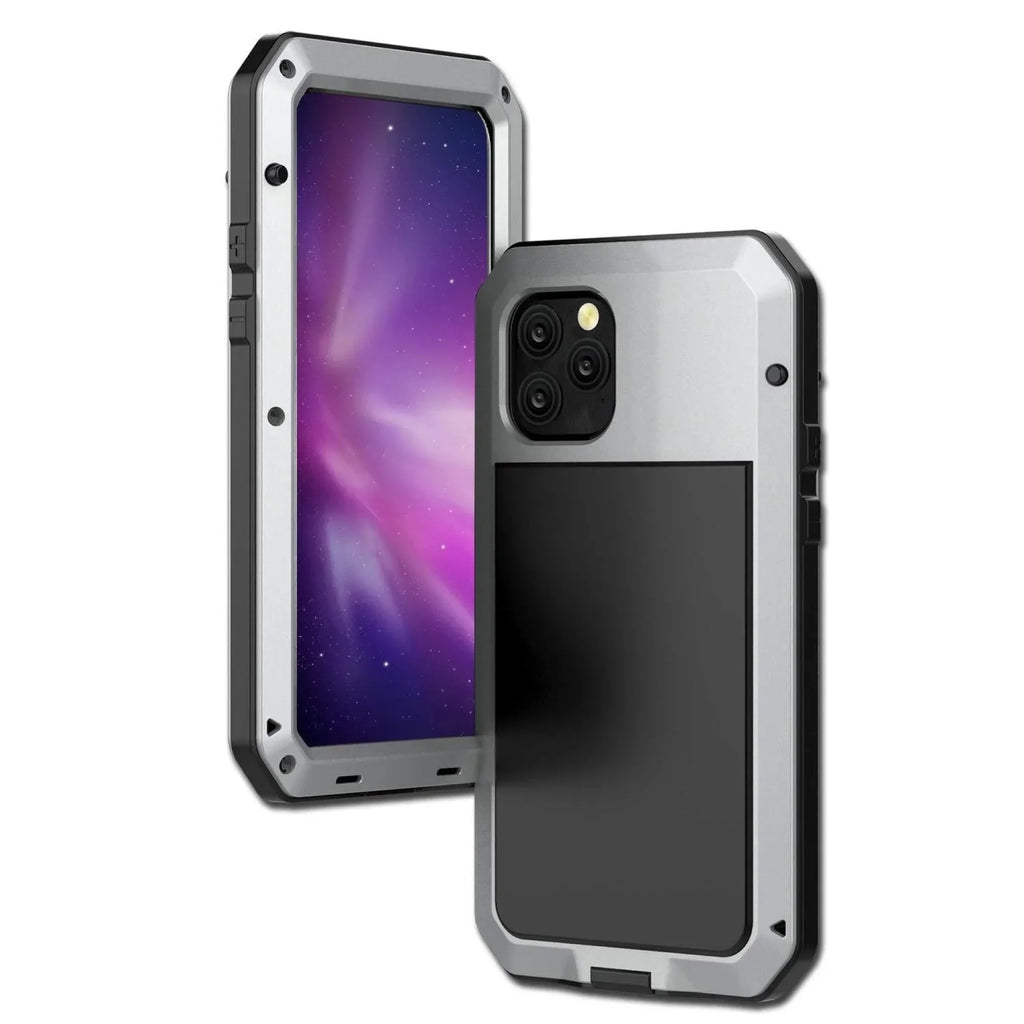 Gorilla Glass Aluminum Metal iPhone 13 Pro Case (Silver) Heavy Duty Military Grade Shockproof and Scratch Resistant Protection, Rugged Outdoor Travel
