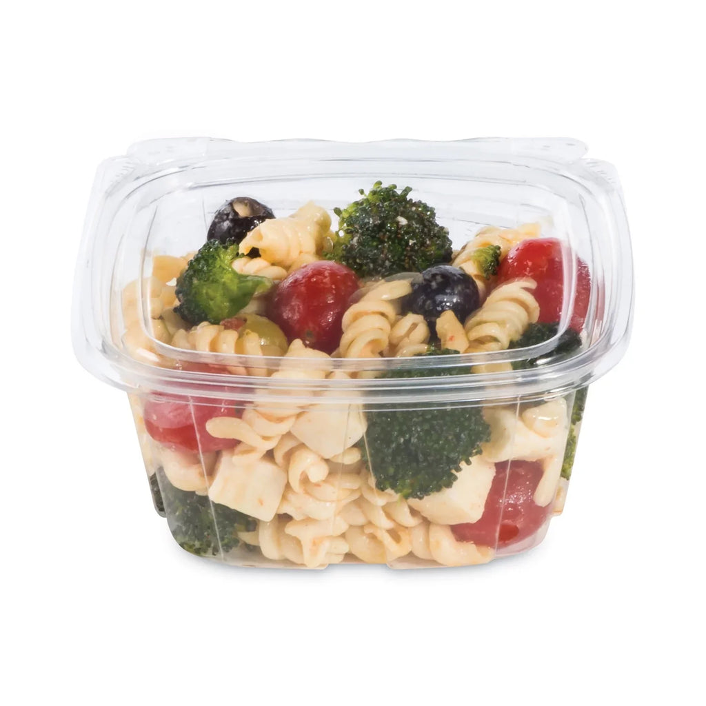 Dart ClearPac SafeSeal Tamper-Resistant/Evident Containers, Flat Lid, 16 oz, 4.9 x 2.5 x 5.5, Clear, Plastic, 100/Bag, 2 Bags/