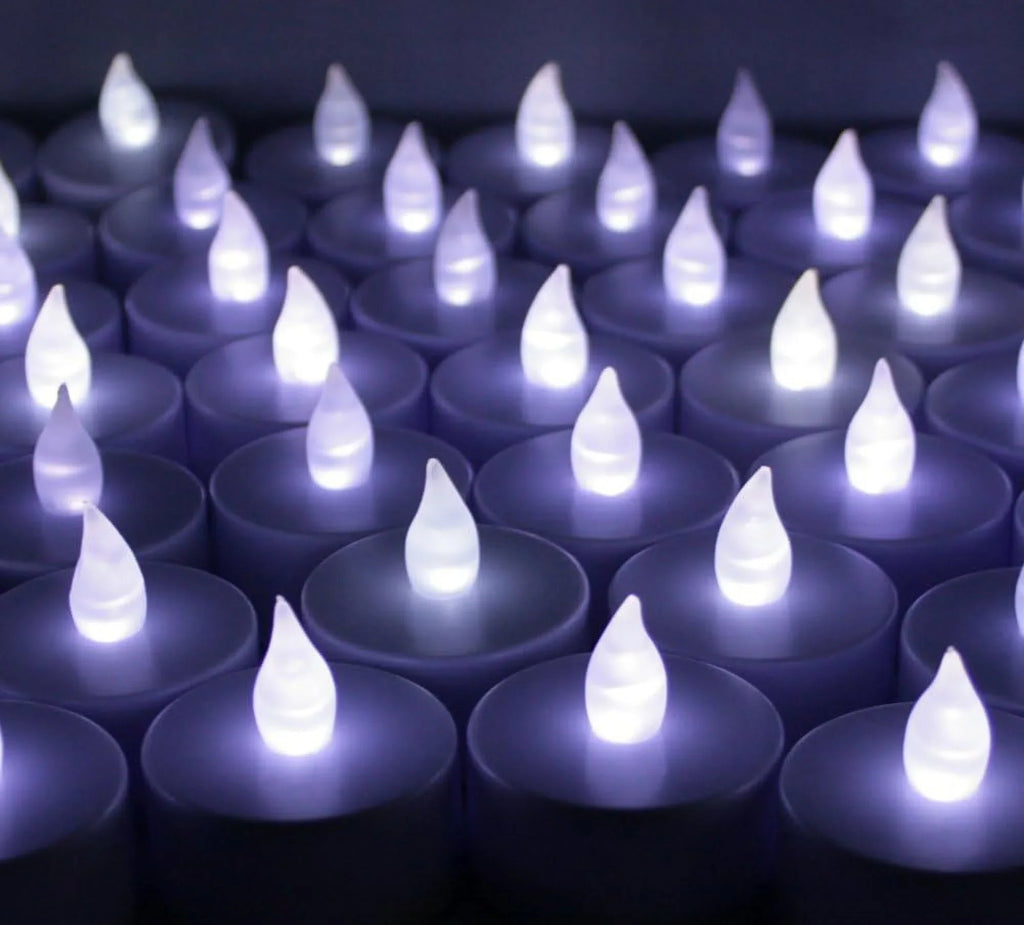 60  Baery Operaed Flameless Flickering  ealighs Candles For Wedding, Luminary Bags, Decoraions, Cenerpieces, Holidays~ Cool Whie