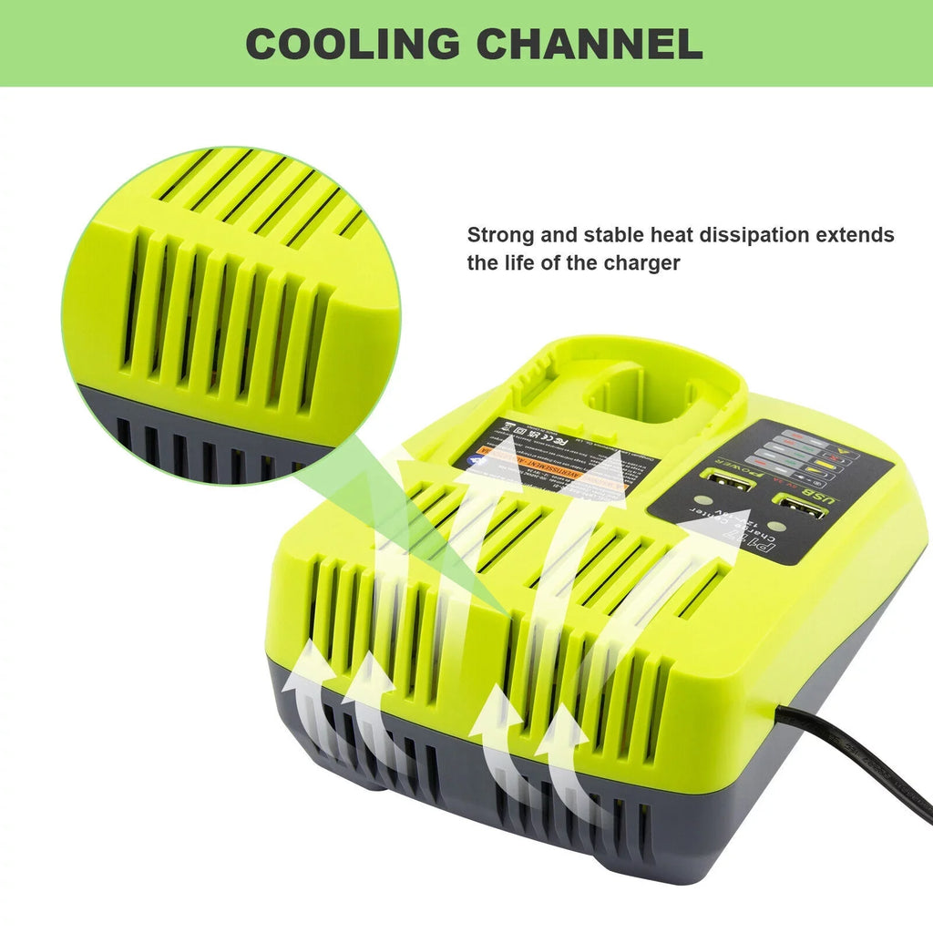 P117 Battery Charger For  18V High Capacity 18Volt Lithium-Ion P108 P106