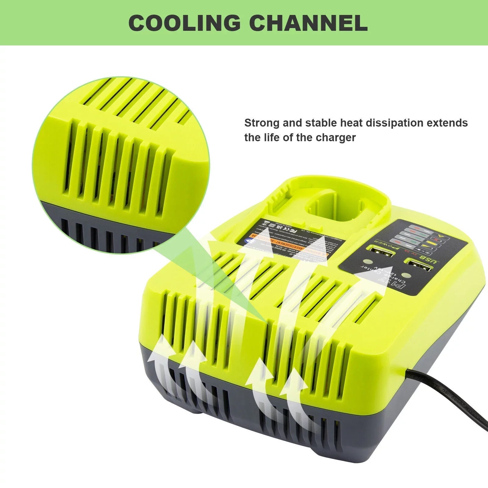 P117 Battery Charger For  18V High Capacity 18Volt Lithium-Ion P108 P106