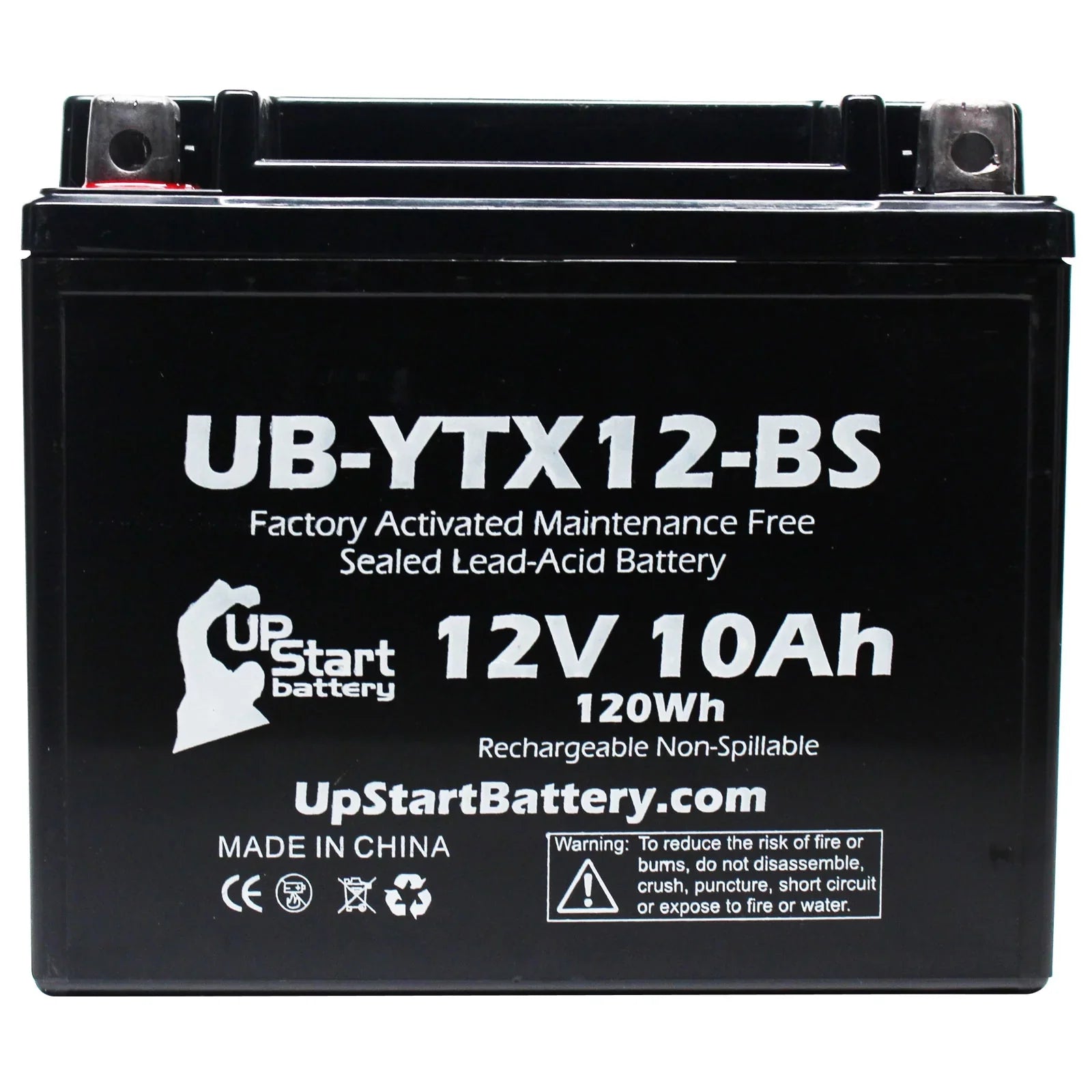2-Pack UpStart Battery Replacement 2010 Honda TRX250 , , FourTrax Recon 250  Factory Activated, Maintenance Free,  Battery - 12V, 10Ah, -YTX12-