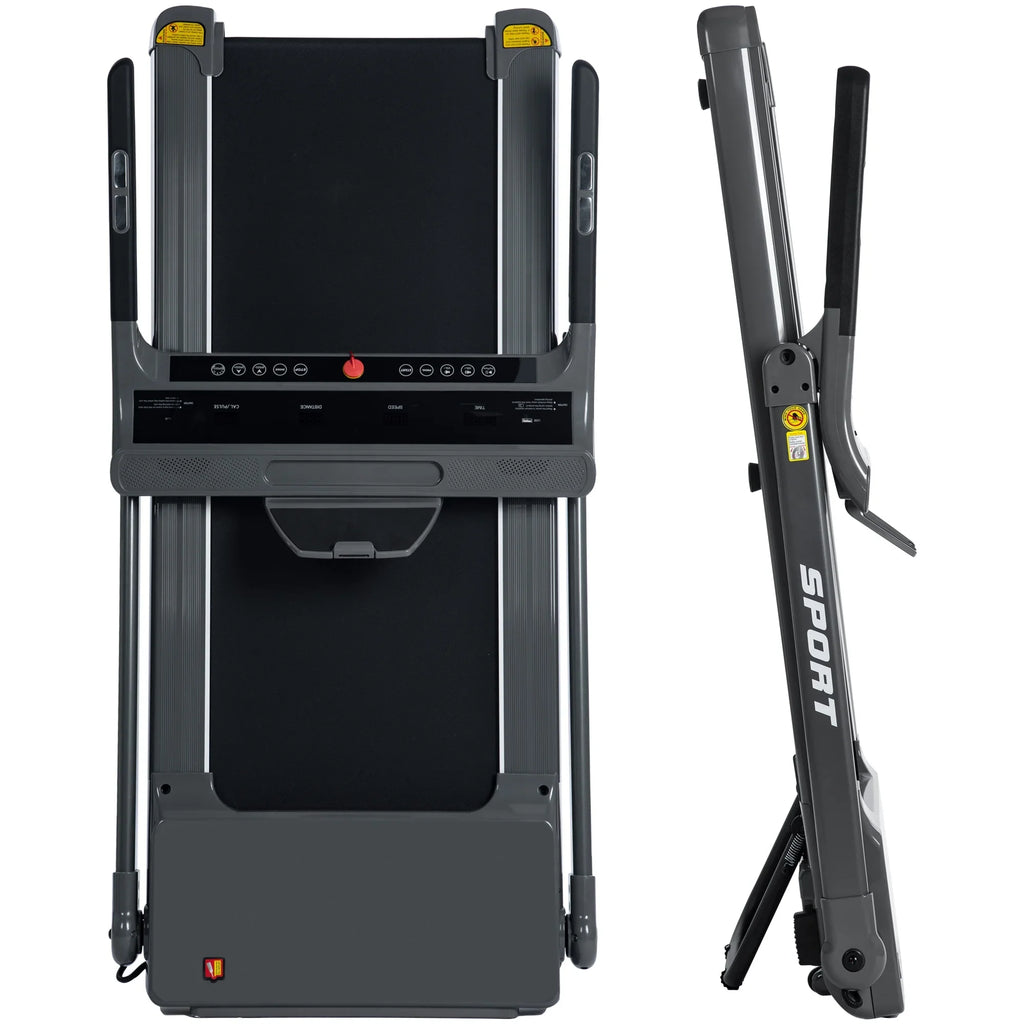 Dcenta Folding Electric 3.5HP Treadmill Medium Running Machine Motorised Gym 330lbs；Portable Compact Treadmill Foldable for Home Gym Fitness Workout Jogging Walking,Electric Motorized  14KM/H