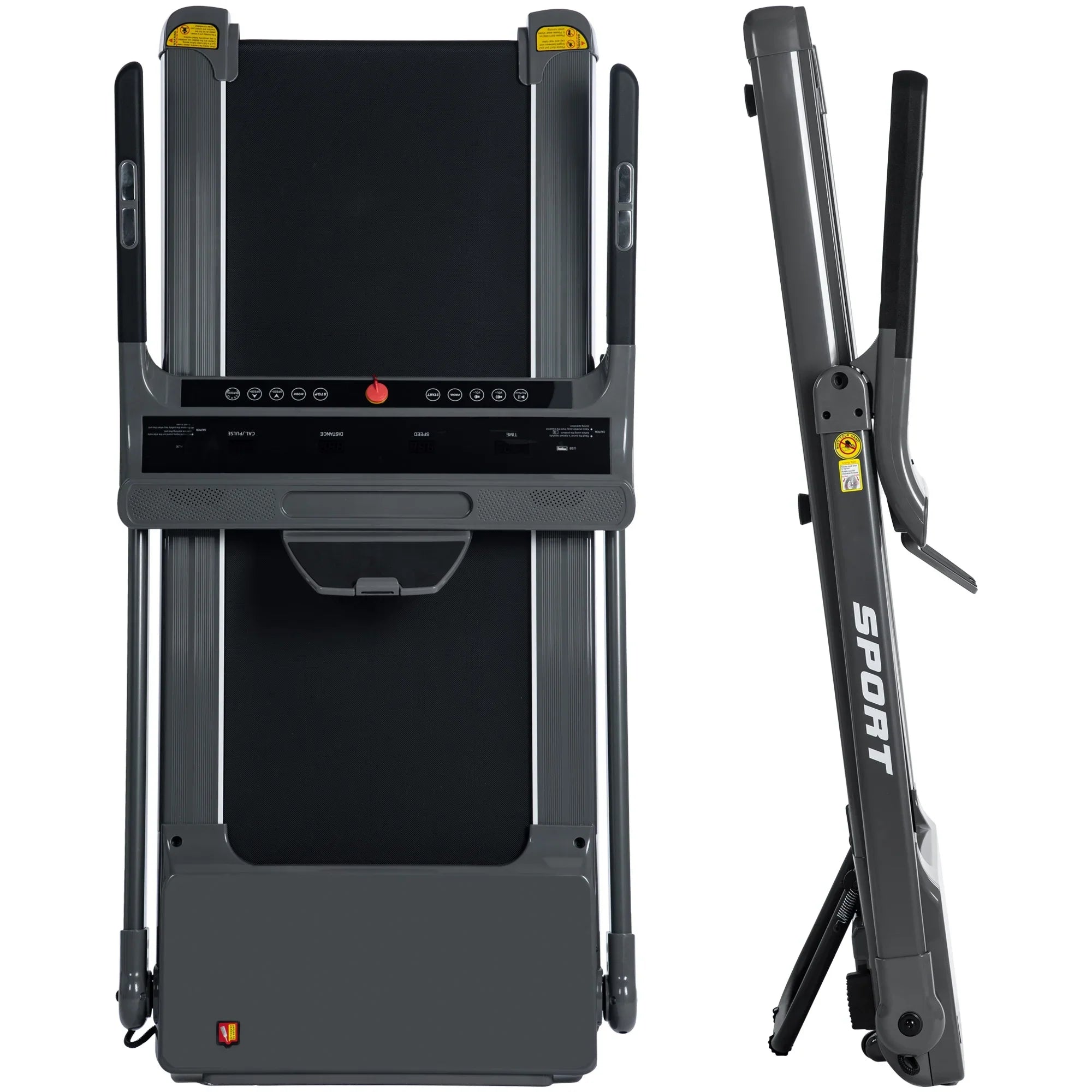 Dcenta Folding Electric 3.5HP Treadmill Medium Running Machine Motorised Gym 330lbs；Portable Compact Treadmill Foldable for Home Gym Fitness Workout Jogging Walking,Electric Motorized  14KM/H