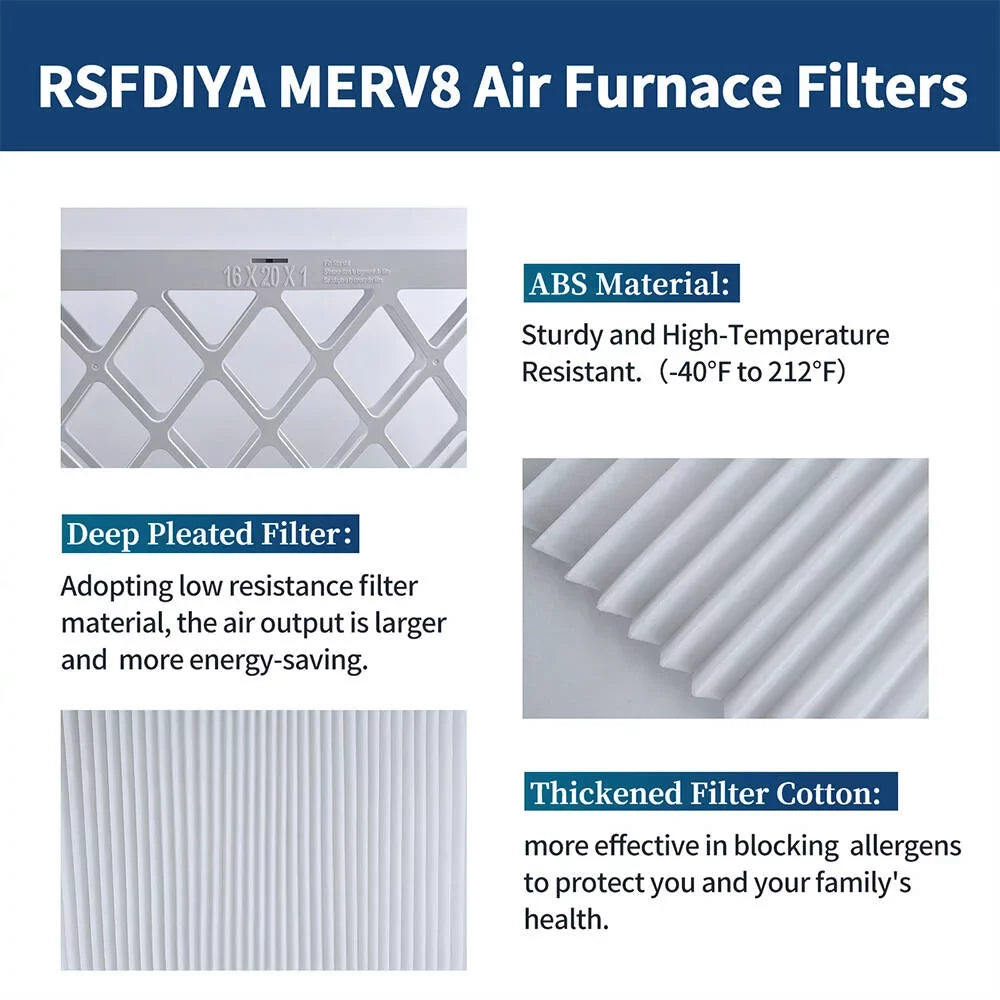 Air Filter 16x25x1, 6-Pack MERV13  1800   Furnace Reusable Air Filters