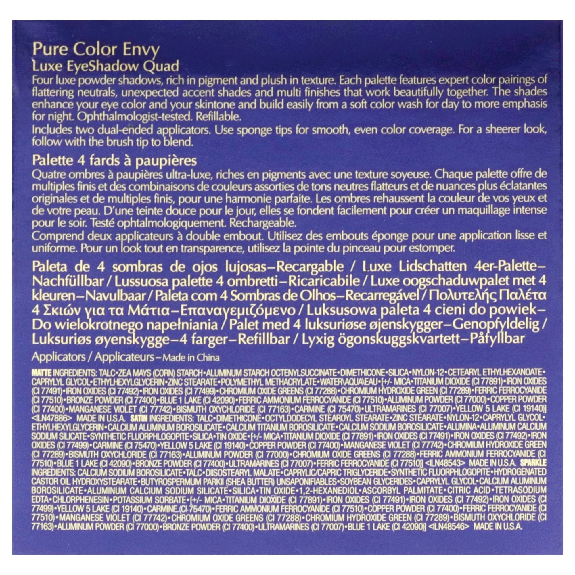 Estee Lauder Pure Color Envy Luxe Eyeshadow Quad - 03 Aubergine Dream , 0.28 oz Eye Shadow
