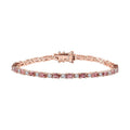 Shop  Tourmaline Moissanite Oval 925 Sterling Silver Vermeil Rose Gold Plated Bracelet Jewelry Size 8" Ct 5.74 Birthday Mothers Day Gifts for Mom