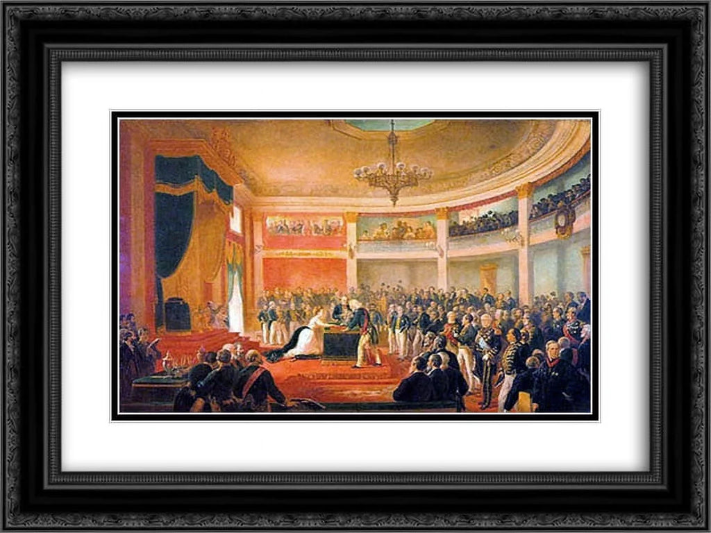 Victor Meirelles 2x Matted 24x20 Black Ornate Framed Art Print 'Juramento da Princesa Isabel'